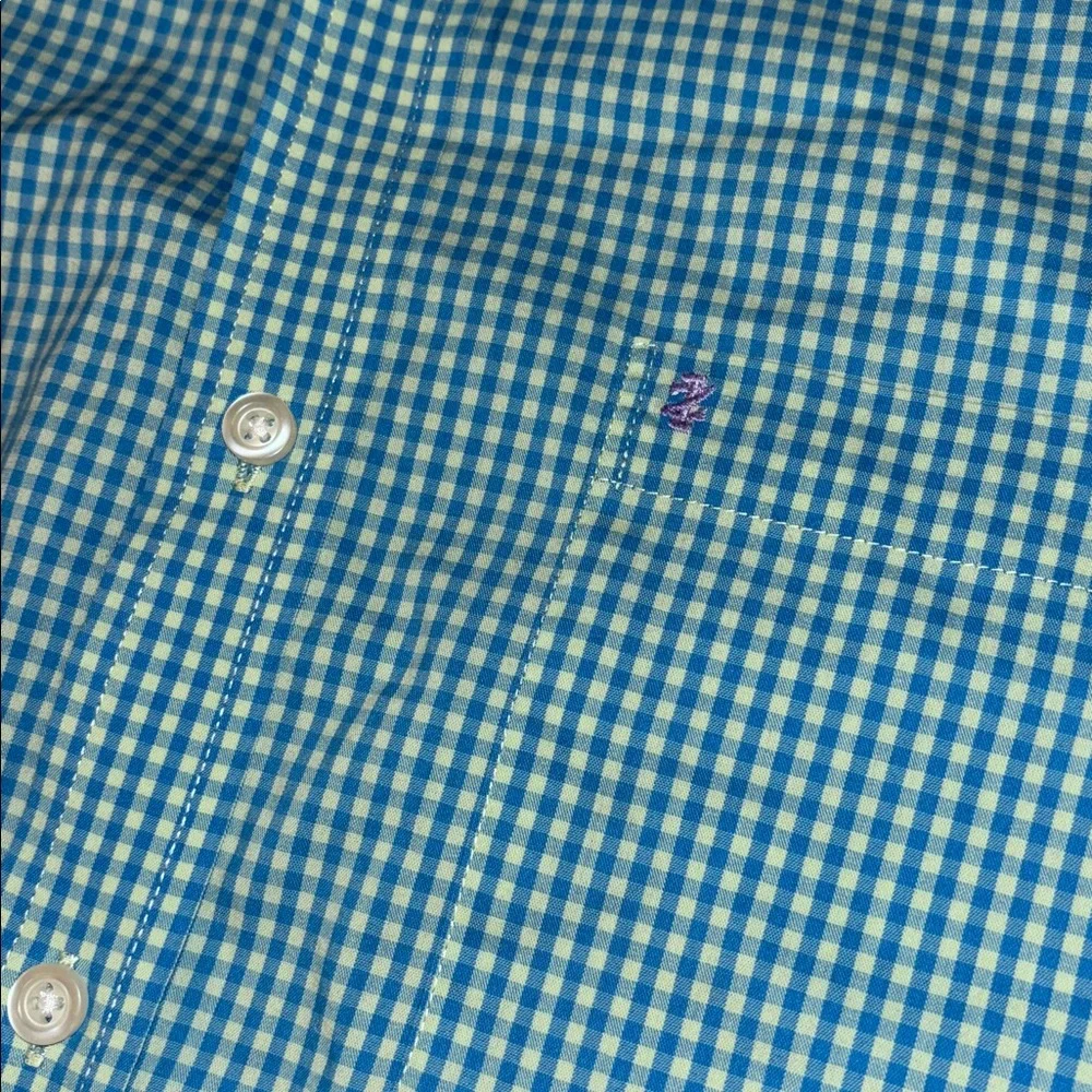 Izod Mens Performance Stretch Non-Iron Plaid Button-Front Shirt Top Medium - Picture 3 of 6